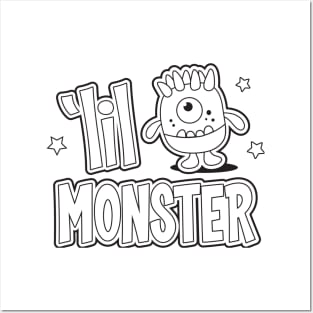 Lil' Monster Black & White Posters and Art